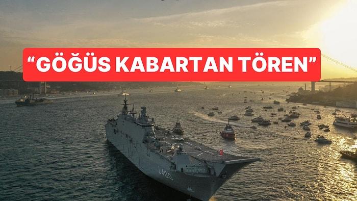 Türk Donanmasının Cumhuriyet'in 100. Yılında İstanbul Boğazı'ndan Geçtiği Anlar Tüyleri Diken Diken Etti