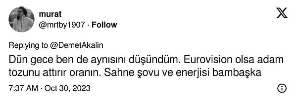 Demet Akalın'ın Eurovision paylaşımına takipçilerinden de destek geldi: