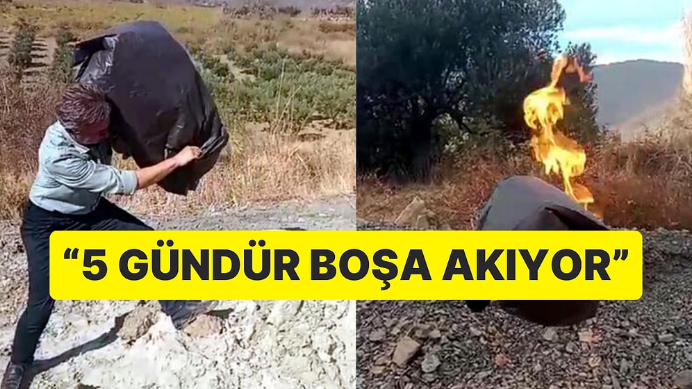 Su Ararken Gaz Açığa Çıktı: Mahalle Muhtarı Gazı Poşete Doldurup Çakmakla Test Etti