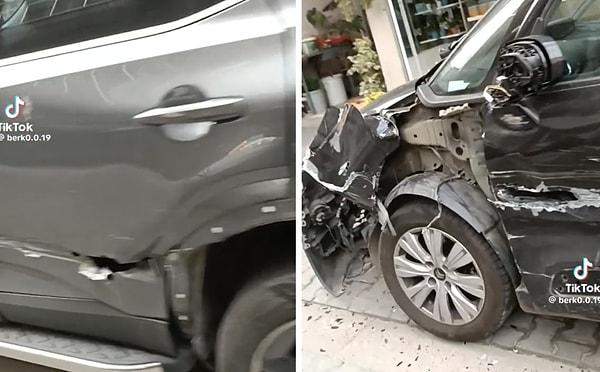 Bir çekici, arabalarla dolu bir sokakta ilerlerken, neredeye sokaktaki bütün araçlara zarar verdi.