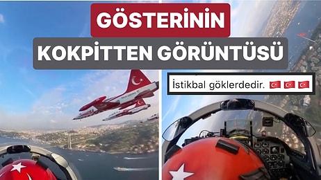 SoloTürk ve Türk Yıldızları Pilotlarının Cumhuriyetimizin 100. Yılında Yaptığı Gösterinin Kokpitten Görüntüsü