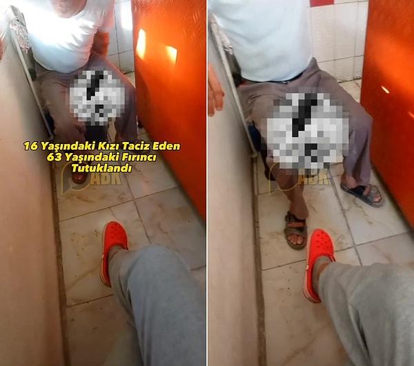 "@adanabunukonusuyor" isimli Instagram hesabı tarafından paylaşılan görüntülerde yer alan iddiaya göre, 3 kız çocuğu babası 63 yaşındaki fırıncı, mola sırasında cinsel organını pantolonundan dışarı çıkarıp karşısına oturarak kızı taciz etti.