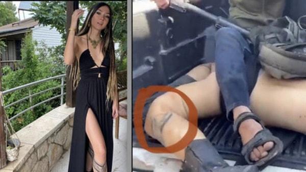 Hamas'ın İsrail'e karşı başlattığı saldırıların ardından bölgedeki bir müzik festivalinde olan Shani Louk olduğu anlaşıldı. Genç kadın bacağında dövmeler ve rastalı saçlarından teşhis edildi.