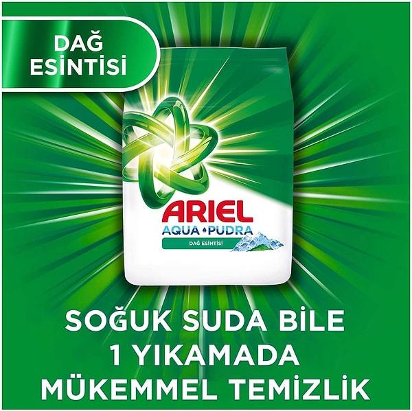 Soğuk suda bile mükemmel leke çıkarma özelliğine sahip Ariel Dağ Esintisi 4 kg Toz Çamaşır Deterjanı 👇
