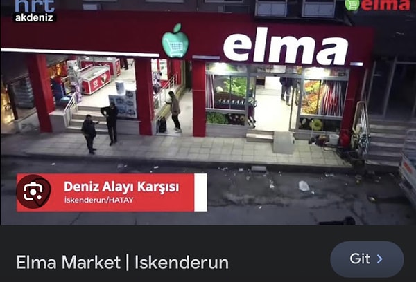 Köşedeki market detayına baktığımızda ise görüntünün İskenderun'dan olduğu kesin gibi.