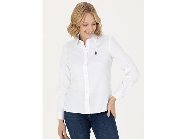 U.S. Polo Assn. Kadın Beyaz Basic Gömlek