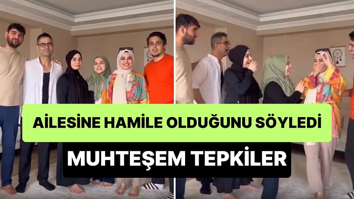 Aile Fotoğrafı Çekilirken 'Ben Hamileyim' Deyip Ailesinin Tepkisini Kaydeden Kadının Viral Olan Anları