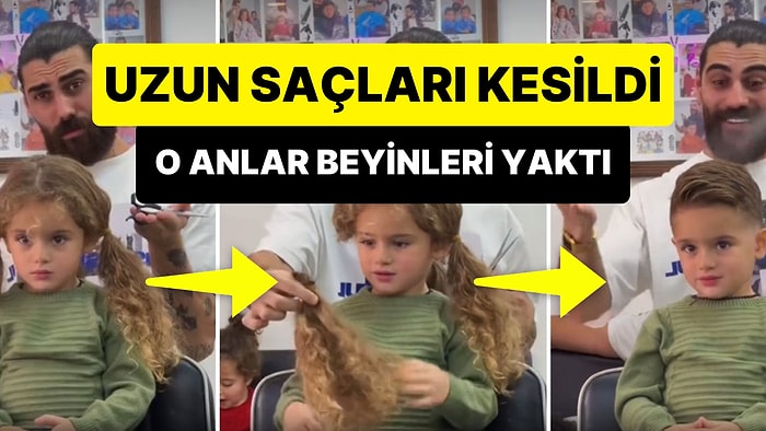 Uzun Saçları Kuaförde Kesilen Çocuğun Beyin Yakan Anları