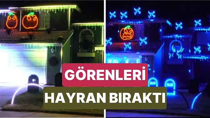 Cadılar Bayramı İçin Evinin Önüne Muazzam Bir Sistem Kuran Ev Sahibi Görenleri Hayran Bıraktı