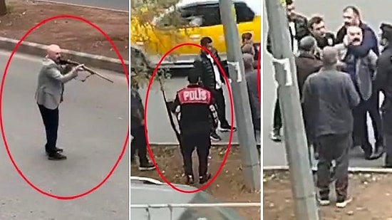 Av Tüfeği İle Sokağa Çıkıp Herkesi Tehdit Etti