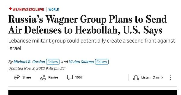 The Wall Street Journal'ın (WSJ) ABD’li yetkililere dayandırdığı haberine göre, Wagner’in Hizbullah’a göndermeyi planladığı SA-22 sisteminde uçaksavar füzeleri ve hava savunma silahları bulunuyor.