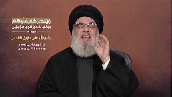 Hizbullah lideri, "Bu savaş tamamen Filistin'in savaşıdır, Filistin halkı içindir, hiçbir bölgesel konuyla ilgisi yoktur" ifadelerini kullandı.