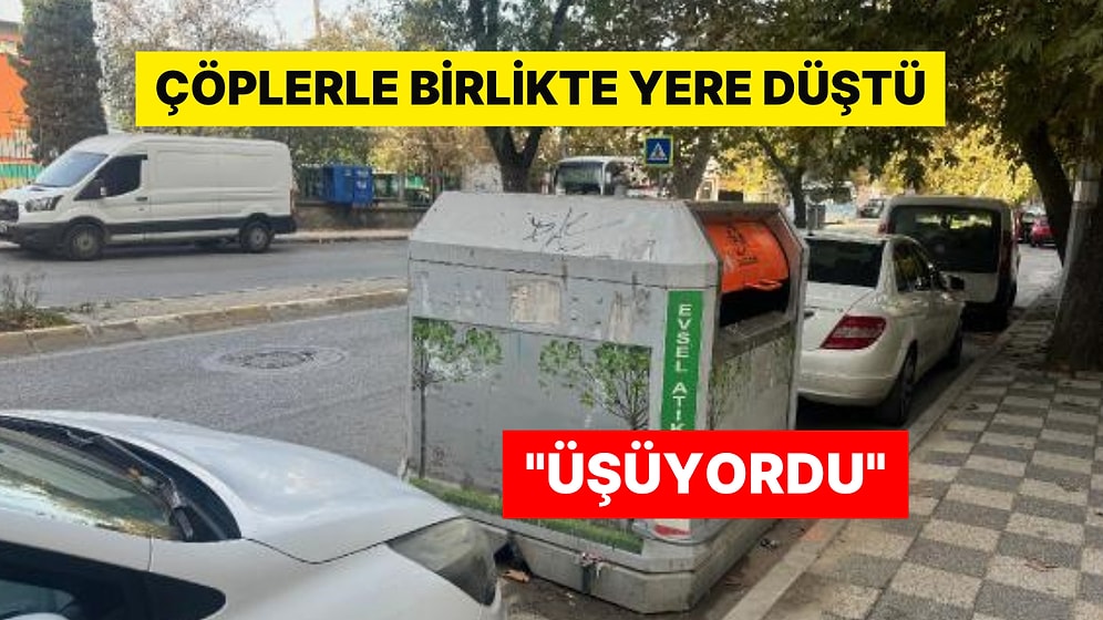 Böylesi Hiç Görülmedi: İki Gün Kaldığı Çöp Konteynerinden Vinçle Çıkarıldı