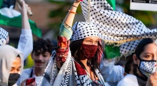 Bella Hadid ise hakkında yazılanlara, "Kariyerim dursa bile Filistin'i destekleyeceğim" şeklinde cevap verdi.