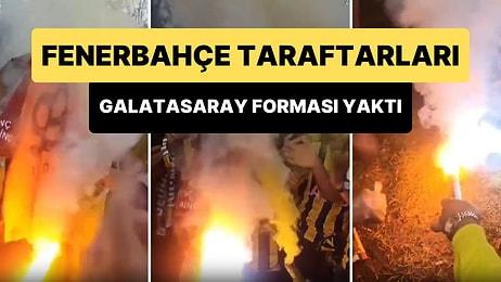 Fenerbahçe Taraftarları, Trabzonspor Karşılaşması Öncesi Galatasaray Forması Yaktı