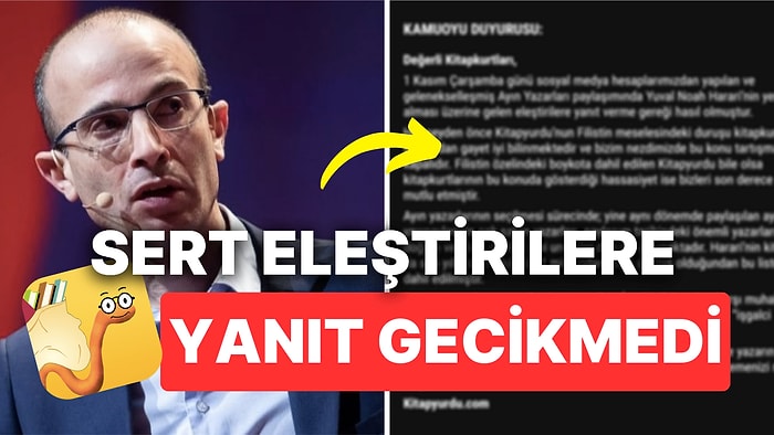 İsrailli Yazar Harari'ye Ayın Yazarlarında Yer Veren Kitapyurdu, Gelen Sert Eleştirilere Yanıt Verdi