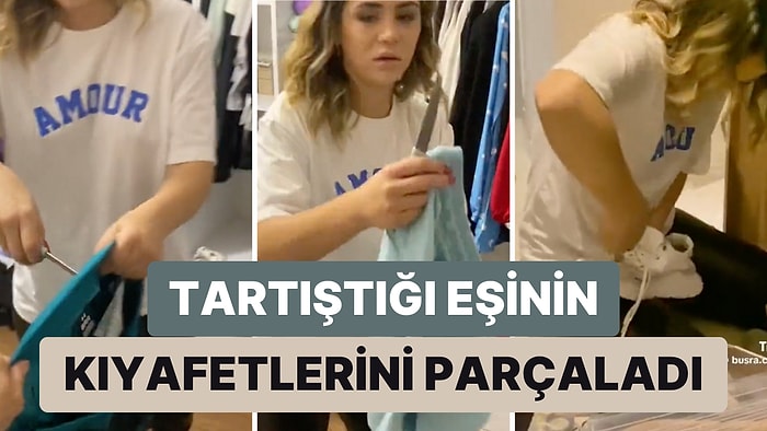 Tartıştığı Eşinin Bütün Kıyafetlerini Paramparça Eden Kadın Tepki Çekti