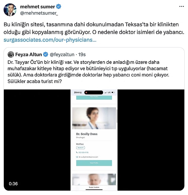 Feyza Altun'un çiftle ilgili birtakım detaylara dikkat çekmesinin ardından klinikle ilgili birtakım iddialar da ortaya atıldı.