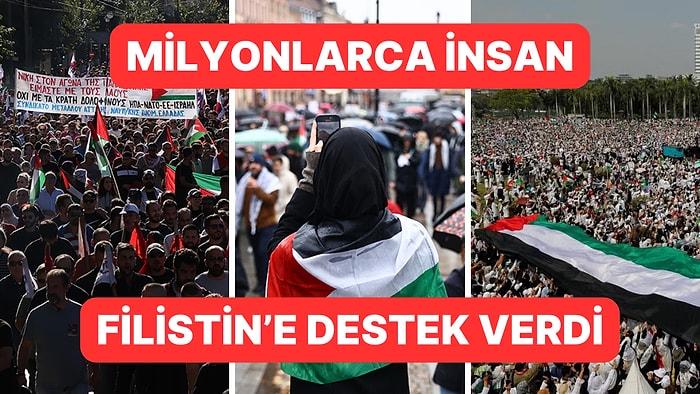 Dünya Genelinde Düzenlenen Filistin'e Destek Gösterileri