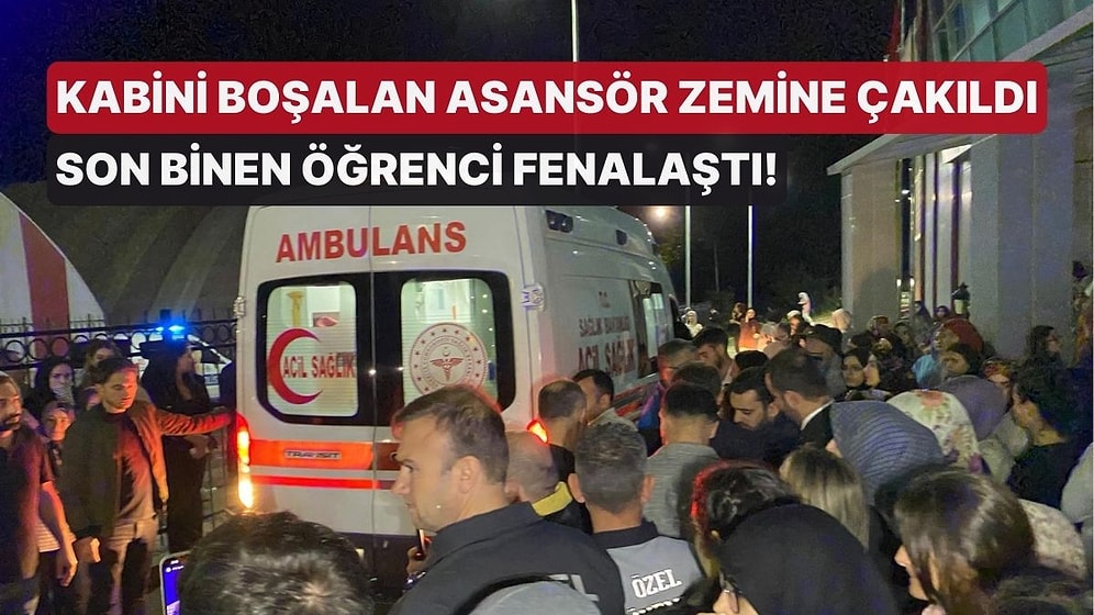 Rize'deki KYK Yurdunda Asansör Boşluğa Düştü! Bir Öğrenci Fenalaştı