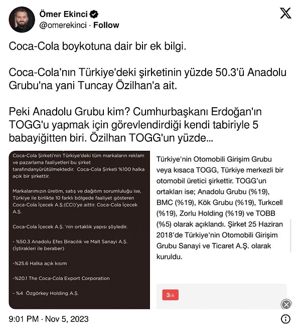 Türkiye'deki satışlar Türkiye'yi daha çok etkiliyor belki de.