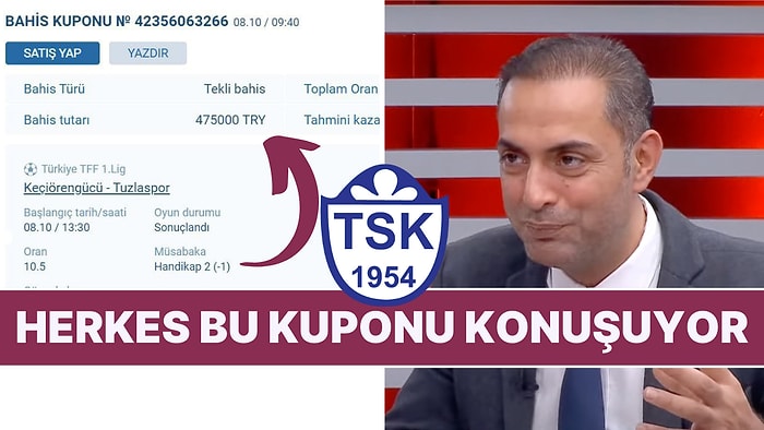 Tuzlaspor Galibiyetiyle Kazanılan 4 Milyon 750 Bin TL Değerindeki Bahis Ağzınızı Açık Bırakacak!