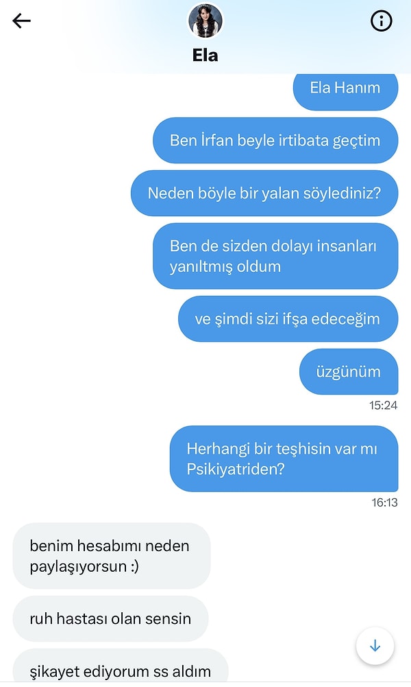 Larsen olayın ardından Sevgi Altunbaş'a neden yalan söylediğini sorduğunu söyledi ve "Foyası ortaya çıkınca yazdıklarını paylaşıyorum" diye mesajlarını açıkladı👇🏻