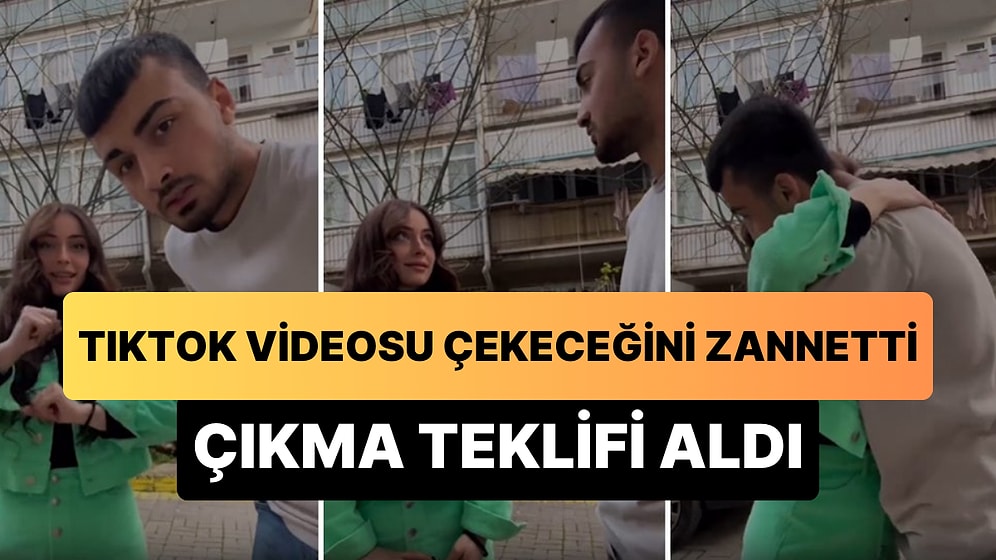 TikTok Videosu Çekeceğini Zannederken Çıkma Teklifi Alan Gencin Mutluluktan Havalara Uçtuğu Anlar