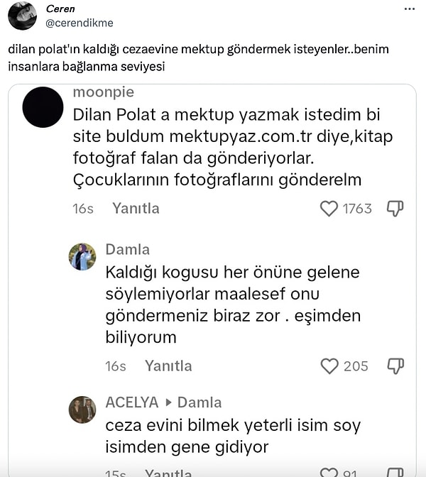 Yapılan mektup paylaşımlarından birkaçını daha sizin için derledik 👇👇