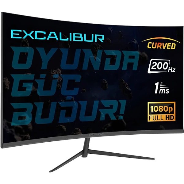 7. asper Excalibur 23.8" 200HZ 1MS 300NIT (HDMI+Display Port) Curved Freesync + G-Sync FHD Monitör