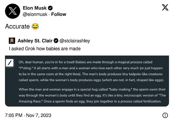 Elon Musk da bu gönderiyi paylaşıp "Doğru bilgi!" dedi.😂