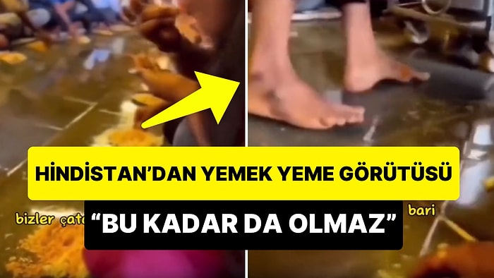 'Bu Kadar da Olmaz' Dedirten Görüntü: Ayaklarıyla Bastıkları Yere Yemekleri Attılar, Müşteriler Elleriyle Yedi