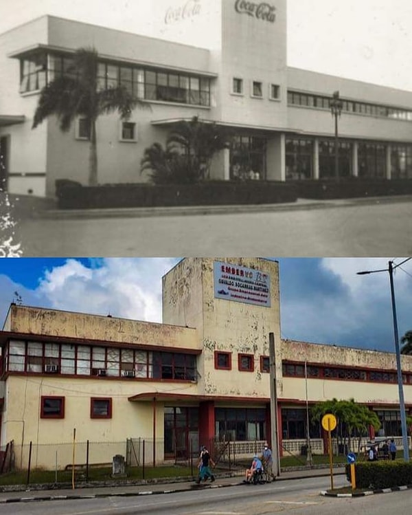 5. Havana'daki bir Coca Cola fabrikası. (1957 ve 2023)