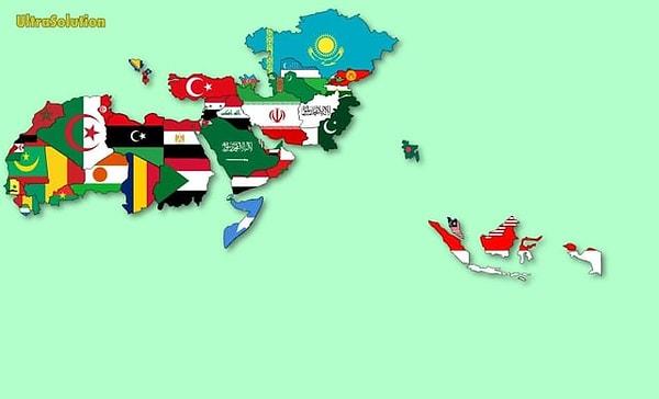 5. Müslüman çoğunluklu ülkelerin bayrak haritası.