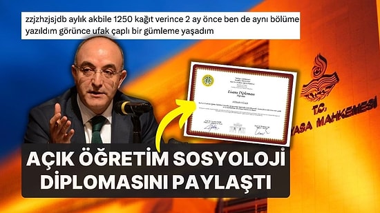 AYM Yorumu Tartışma Yaratan Ayhan Oğan'dan Tokat Gibi Cevap! Açık Öğretim Sosyoloji Diplomasını Paylaştı