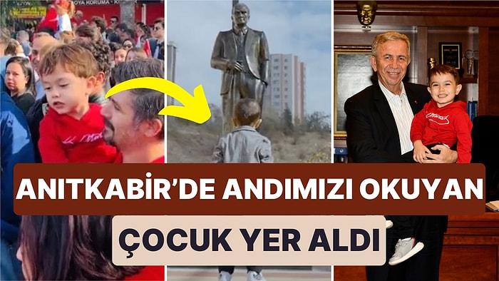 29 Ekim'de Anıtkabir'de Andımızı Okuyan Minik Ankara Büyükşehir Belediyesi'nin 10 Kasım Videosunda Yer Aldı