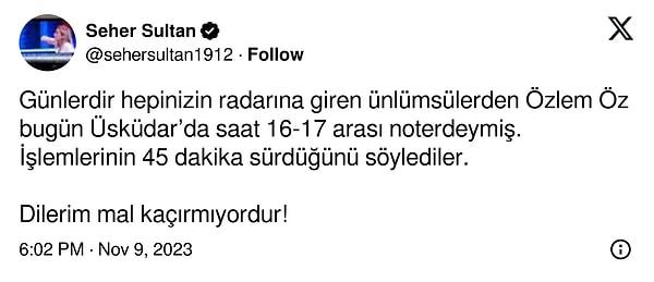 Bugün Dilan-Engin Polat davasıyla adını duyuran Gazeteci Seher Sultan Özlem Öz hakkında bomba gibi bir iddia ortaya attı.