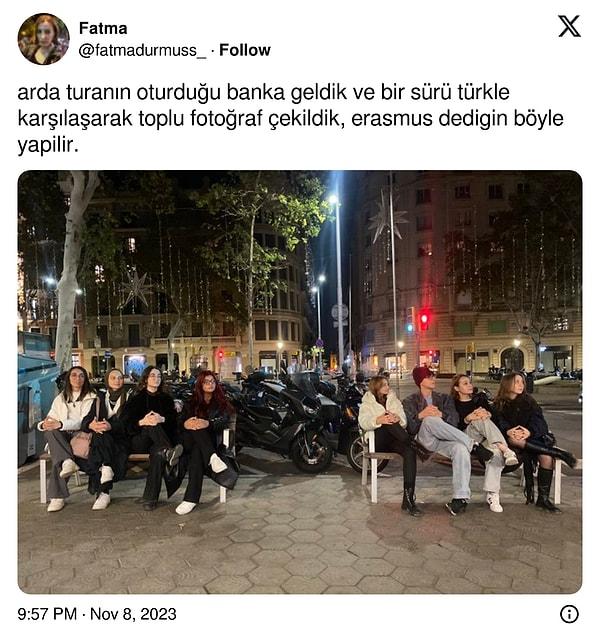 Erasmuslu bir öğrencinin bu banka geldiğinde diğer Türkler ile karşılaşması sonucu ortaya çıkan manzara, görenlere "Keşke ben de olsaydım" dedirtti!