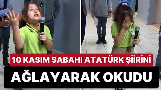 İlkokul Öğrencisi Sümeyye, Atatürk Şiirini Gözyaşları İçinde Okudu