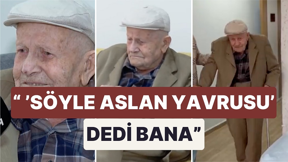 100 Yaşındaki Mehmet Amca Atatürk'le Yaşadığı Anısını Anlatırken Duygulandı:" 'Söyle Aslan Yavrusu' Dedi Bana"