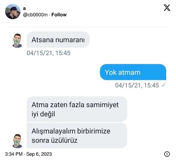 8. En baştan söylemiş en azından (!)