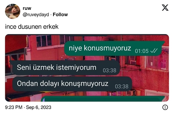 11. 'Ben seni üzerim. Ailevi problemlerim var seninle konuşamam.'