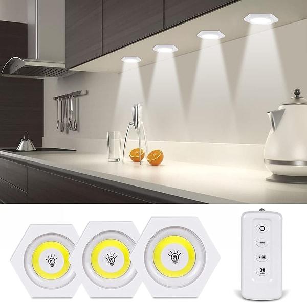 8. Mutfakta işinizi daha rahat yapabilmeniz için ihtiyacınız olan uzaktan kumandalı tezgah altı lambaları.