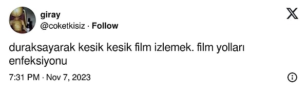 5. Hastalığımıza tanı koyulmuş sinefil aşkolar: