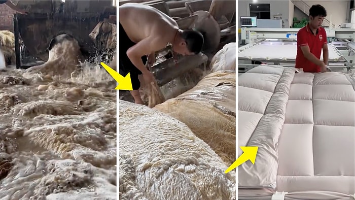 Yün Yorganın Nasıl Yapıldığını Gösteren Tesis Görüntülerini İzlerken Saatlerce Kitleneceksiniz