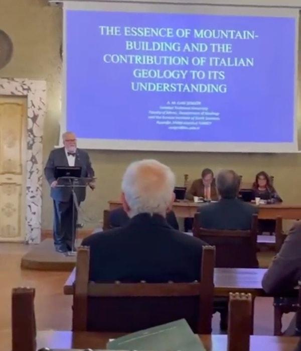Prof. Dr. Celal Şengör, Accademia dei Lincei’ye katılım töreninde bir konuşma gerçekleştirdi.