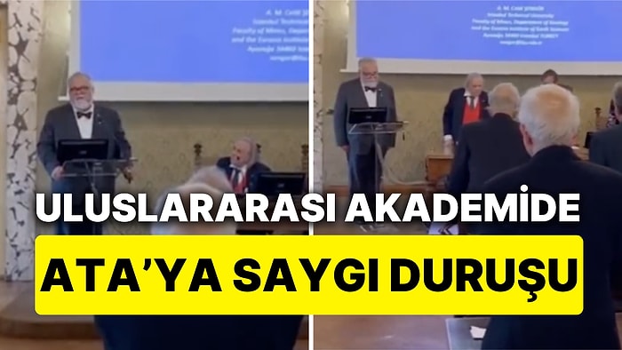 Celal Şengör, Uluslararası Bilim Akademisinde Tüm Üyelerle Atatürk İçin Saygı Duruşuna Geçti