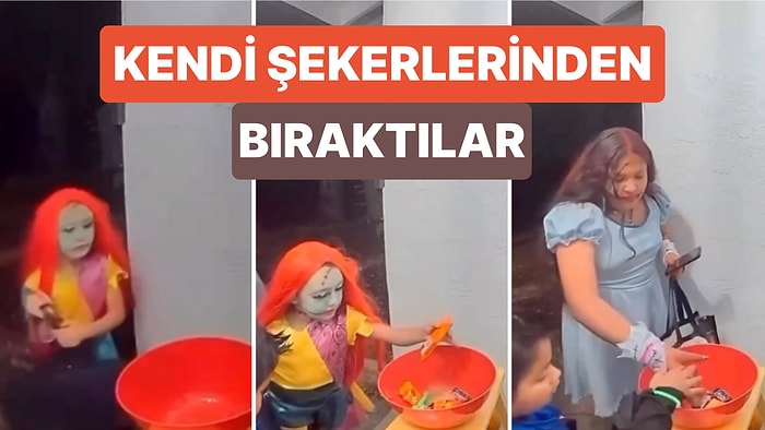 Şeker Toplamak İçin Gittikleri Evdeki Kutunun Boş Olduğunu Görünce Kendi Şekerlerinden Bırakan Çocuklar