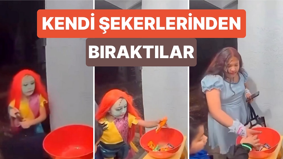 Şeker Toplamak İçin Gittikleri Evdeki Kutunun Boş Olduğunu Görünce Kendi Şekerlerinden Bırakan Çocuklar