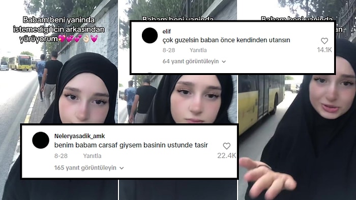 'Babam Beni Yanında İstemediği İçin Arkasından Yürüyorum' Diyen Çarşaflı Gencin Gündem Olan Paylaşımı